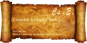 Csurka Erzsébet névjegykártya